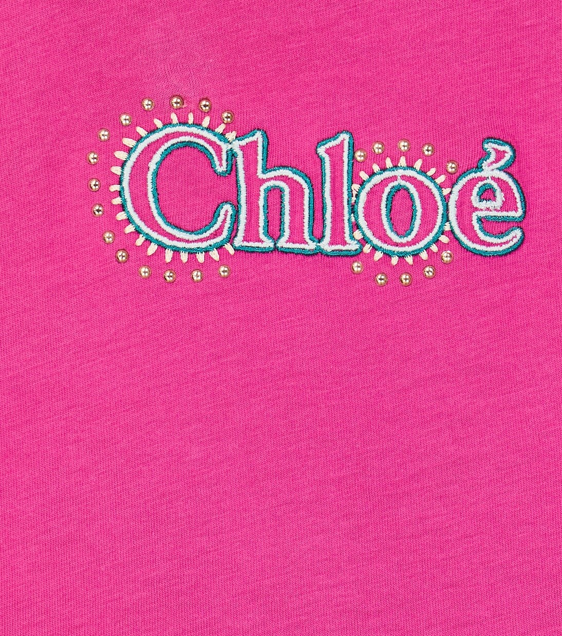 Платье из хлопкового джерси с логотипом baby baby Chloé, розовый — фото 3