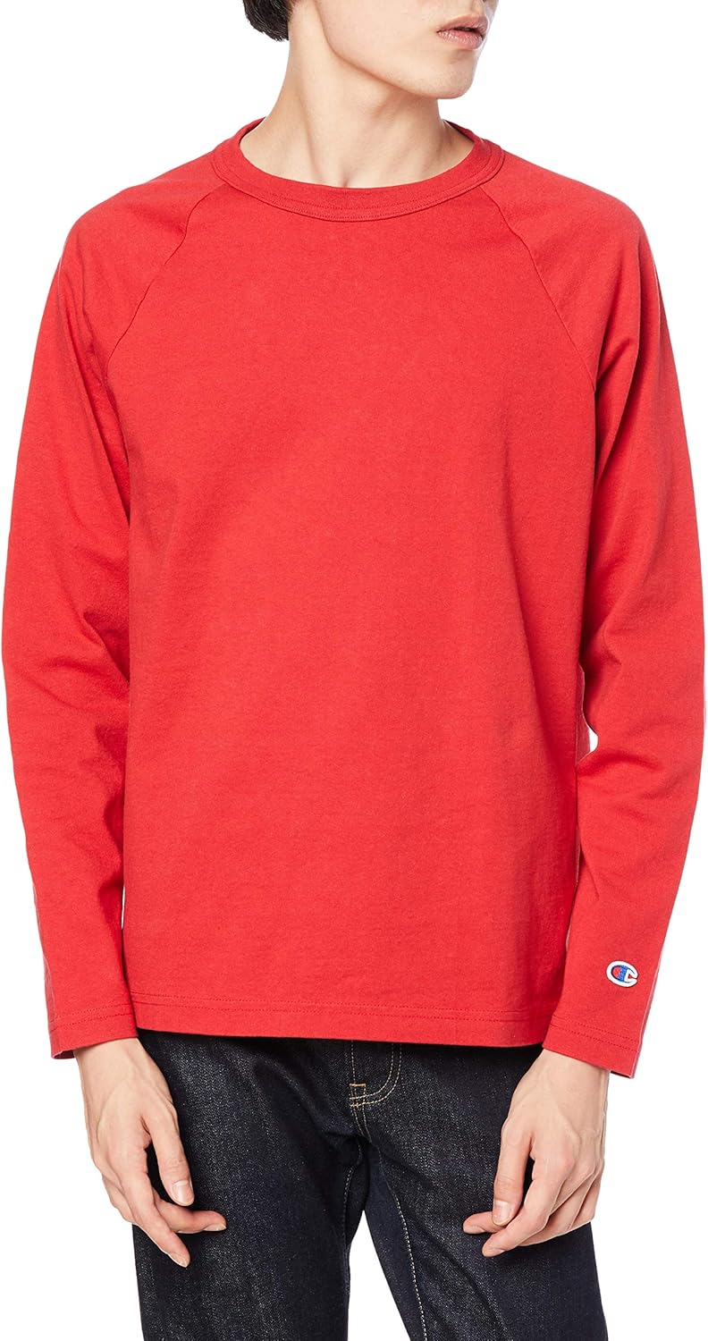 

Мужская футболка с длинным рукавом Champion C5-Q401 T1011 T Ten Eleven с рукавами реглан. Сделано в США, темно-красный