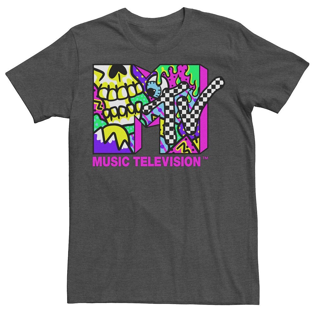 

Футболка с логотипом Big & Tall MTV Totally Neon Dude Licensed Character, цвет Charcoal Heather