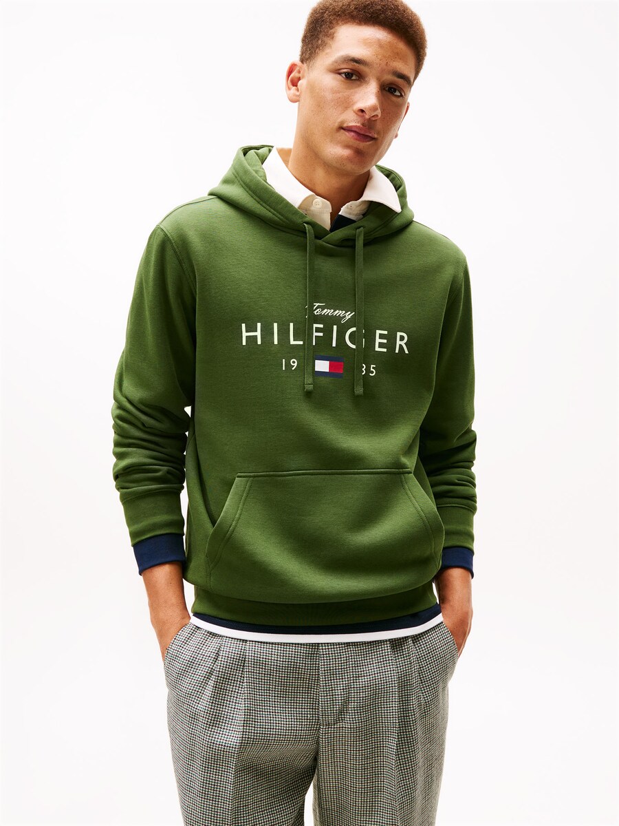 Толстовка TOMMY HILFIGER BRAND LOVE, темно-зеленый — фото 2