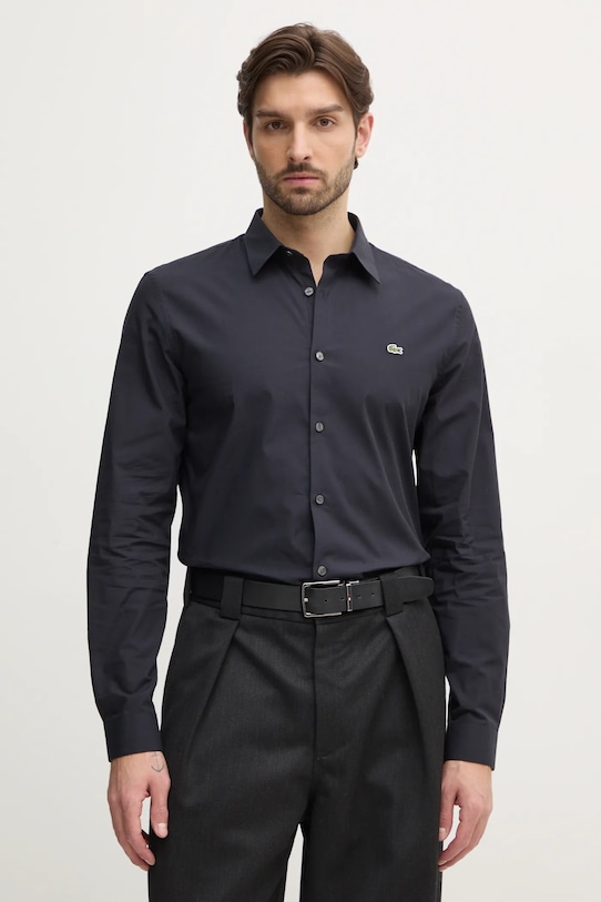 

Хлопковая рубашка Lacoste, темно-синий
