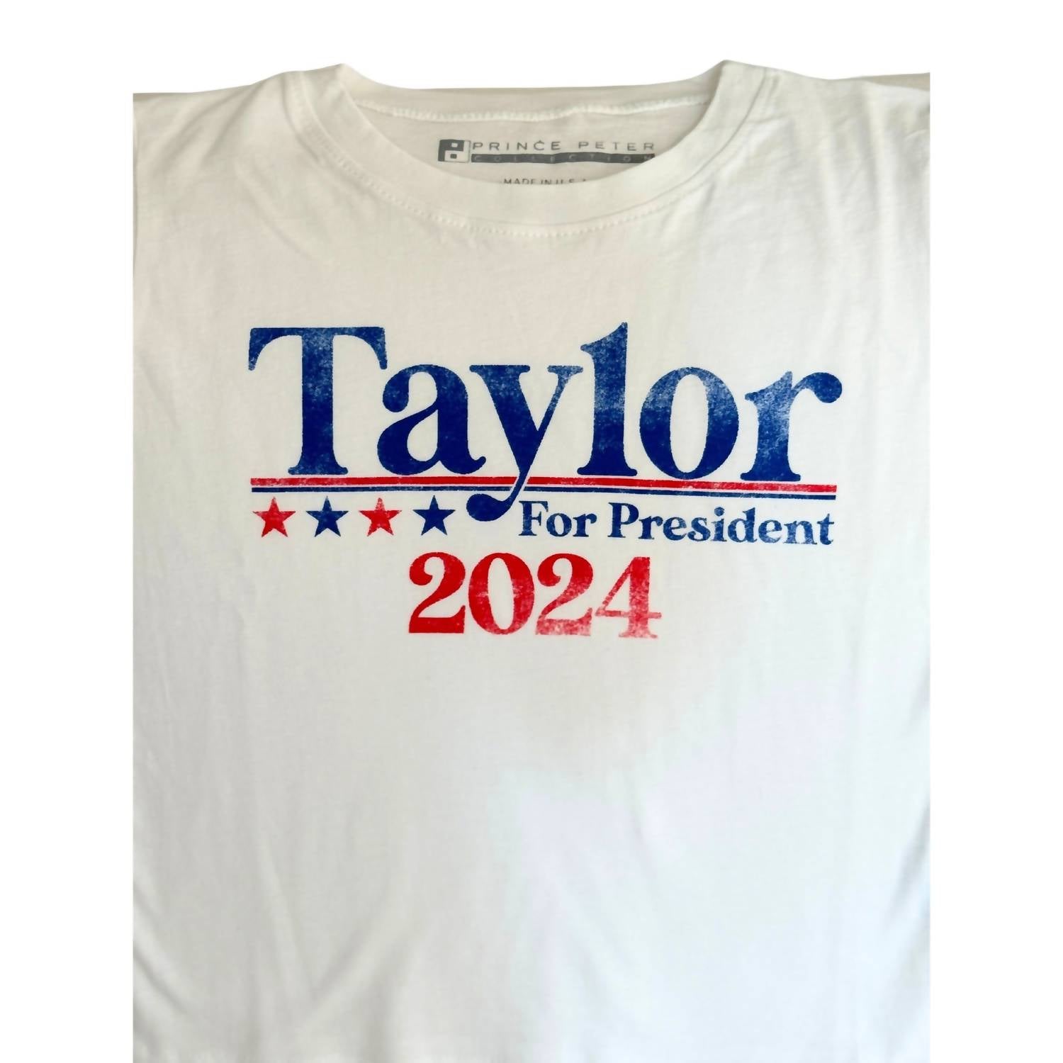 Футболка Girls Taylor For President белая Prince Peter — фото 2