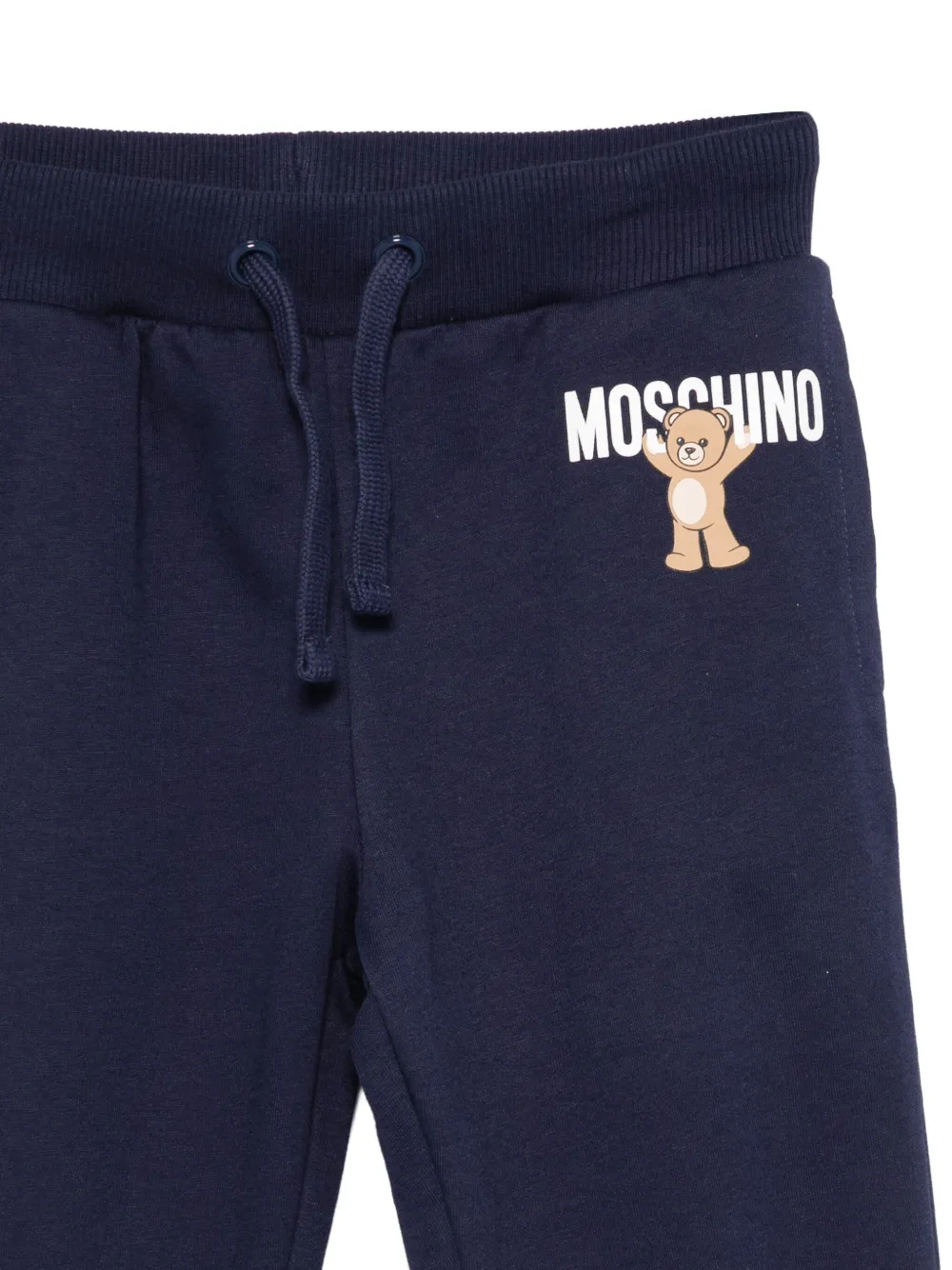 Брюки с принтом «тедди» на завязках Moschino Kids, синий — фото 3