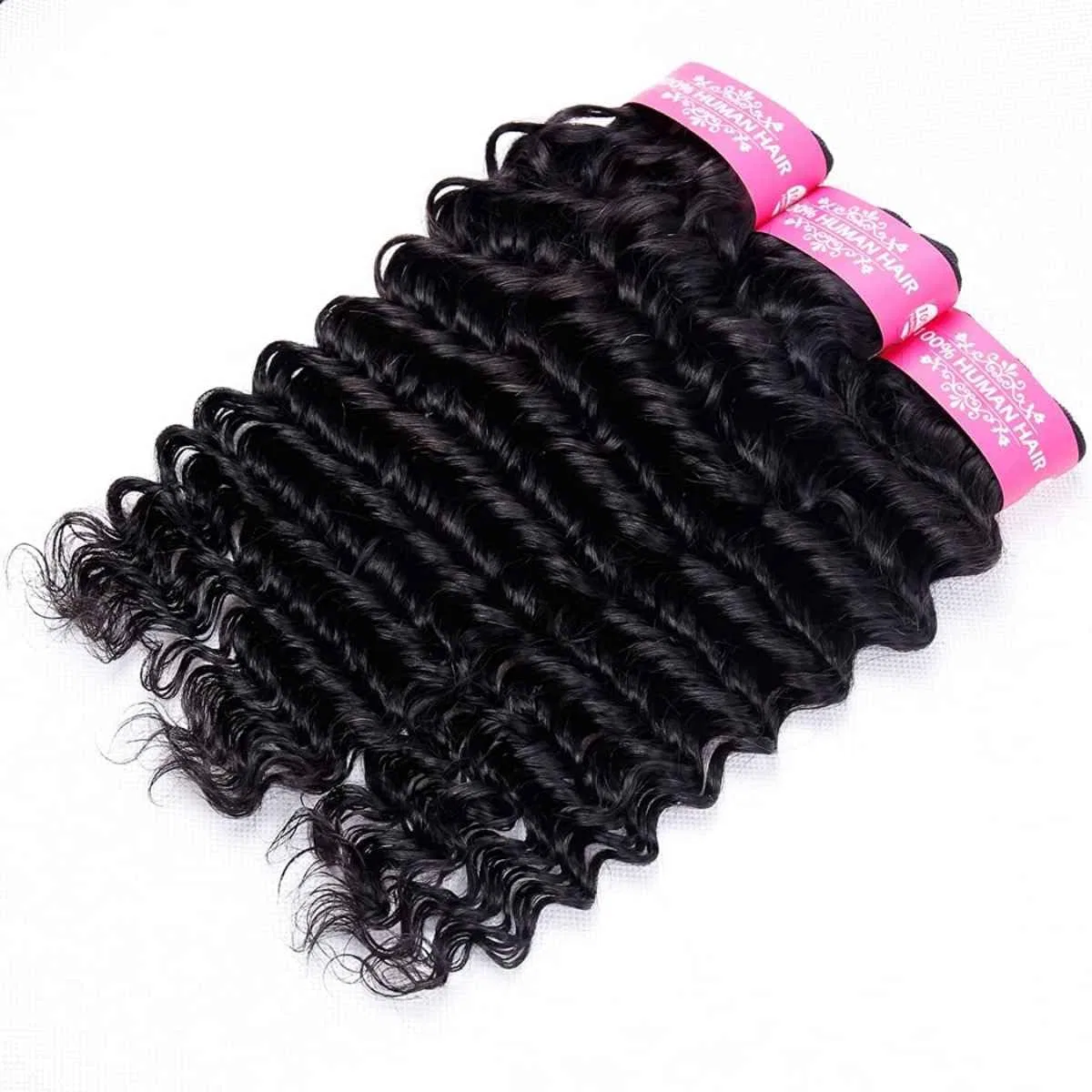 Натуральные волосы для наращивания Deep Curly 25 см от Human Hair Bundles Unipearl, Natural Color Dc — фото 2