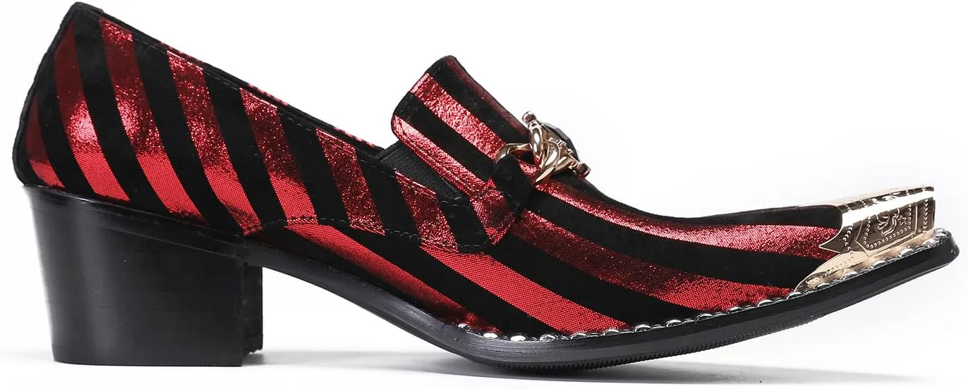 

Мужские лоферы Santimon, диско-вечеринка, повседневная обувь слипоны, кожаные лоферы с металлическим носком, западная мода, бальные, свадебные, выпускные, туфли под смокинг для мужчин, красный