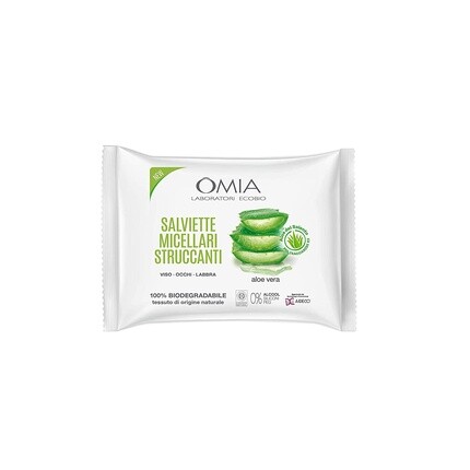 

Мицеллярные очищающие салфетки для лица Eco Bio Aloe Vera, 20 салфеток, Omia