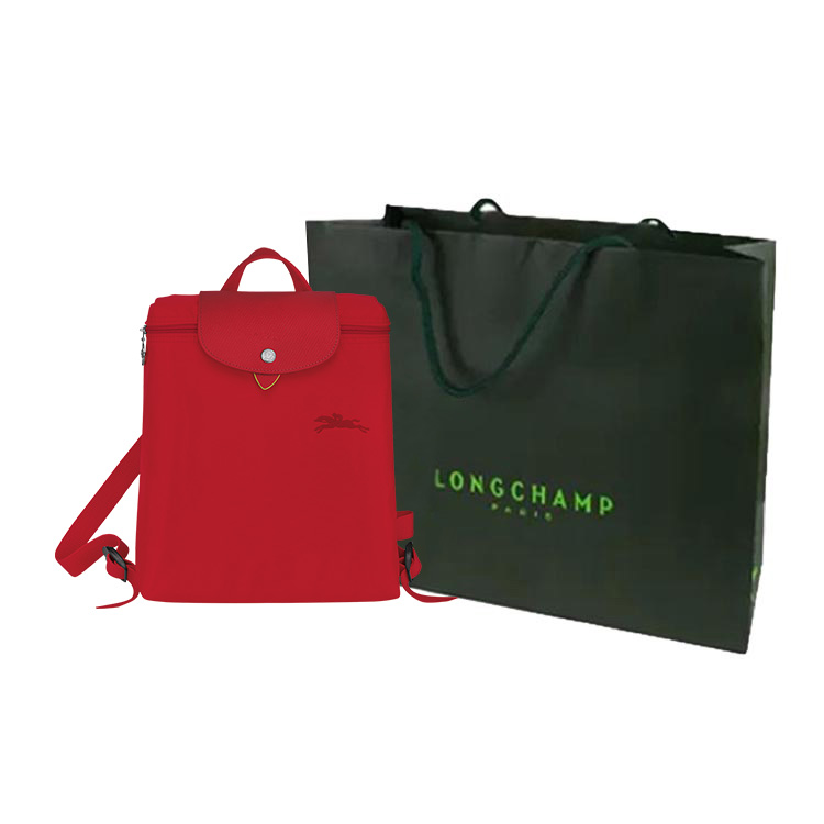 

LONGCHAMP Сумка рюкзак Le Pliage Green Recycled Polyamide Canvas средний размер женская ярко-красная