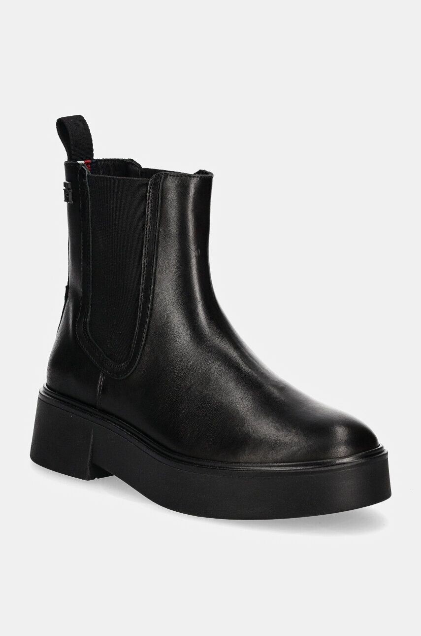 Кожаные ботинки челси Tommy Hilfiger MINIMAL LEATHER CHELSEA LOGOTAPE, черный