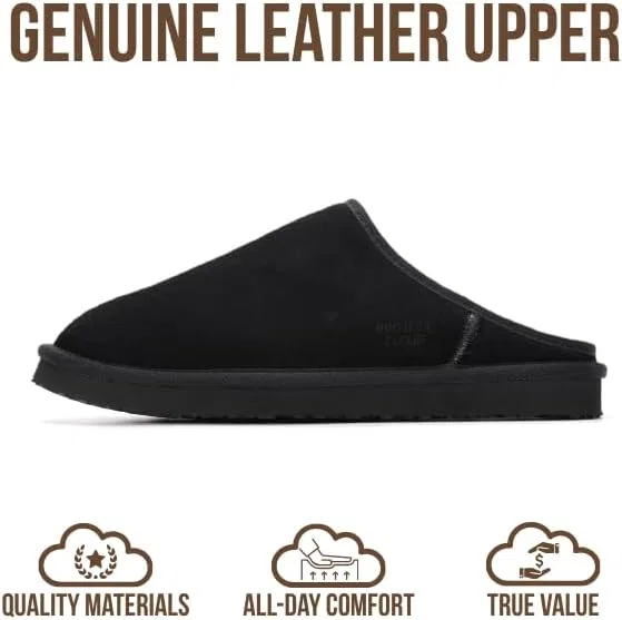 Мужские мюли из натуральной кожи, на меховой подкладке, Black Suede Project Cloud — фото 4