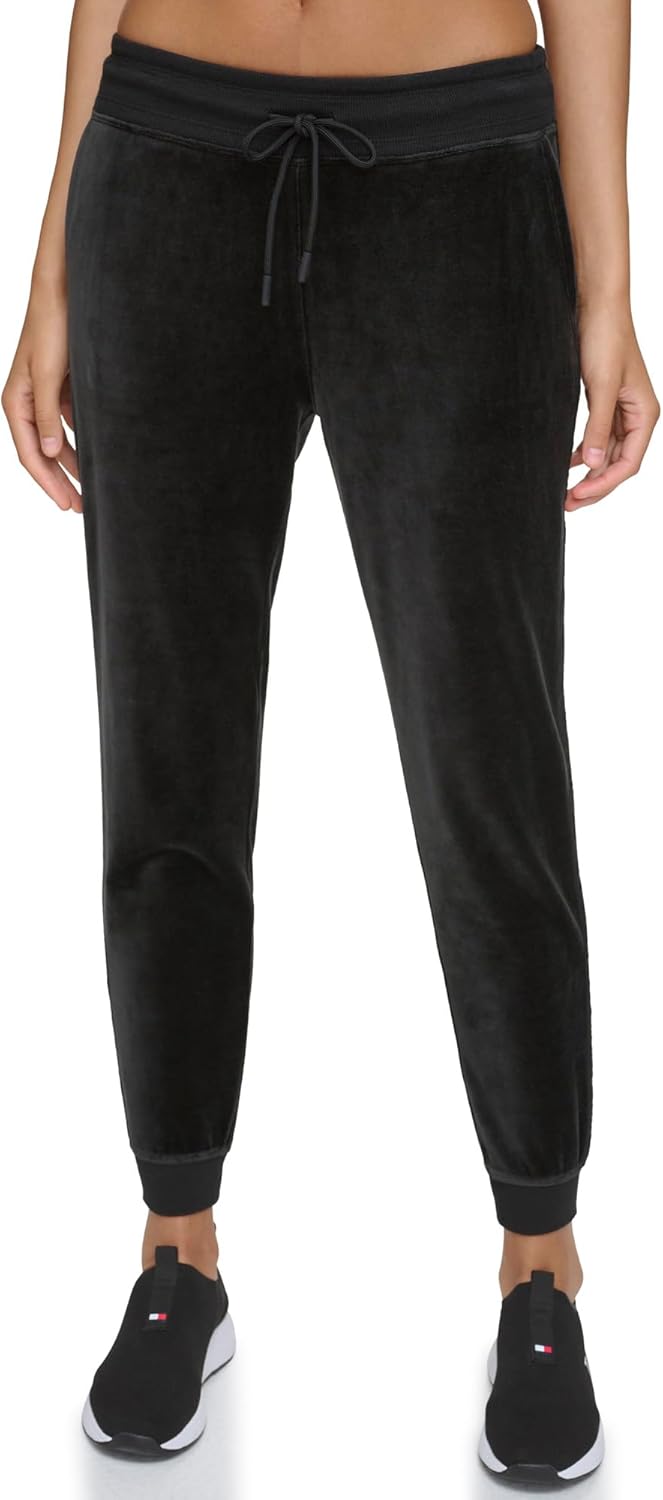 

Женские облегающие велюровые брюки-джоггеры Tommy Hilfiger, Black