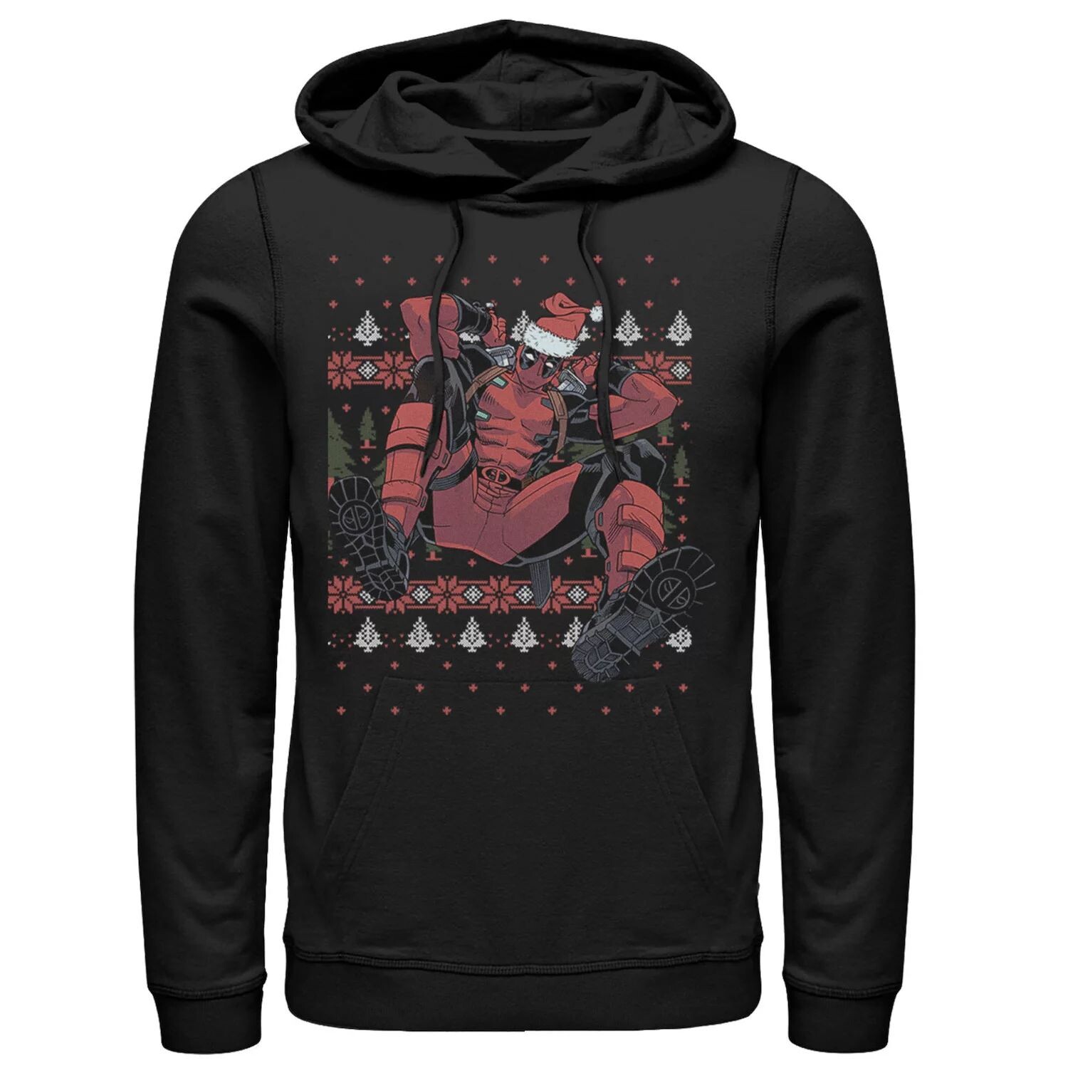 

Мужская толстовка с капюшоном Marvel Deadpool Santa Hat Ugly Holiday Licensed Character