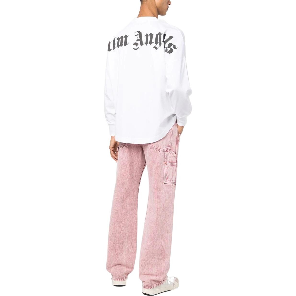 Классическая футболка с длинными рукавами и логотипом Palm Angels, белый — фото 4