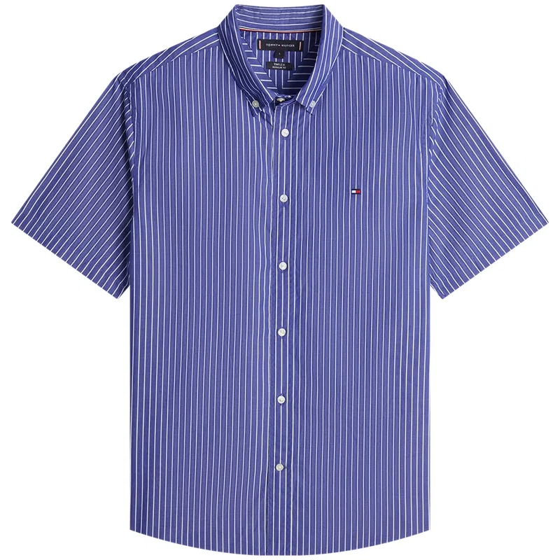 Рубашка мужская с отложным воротником Tommy Hilfiger, Dark Blue White Stripes 0A4