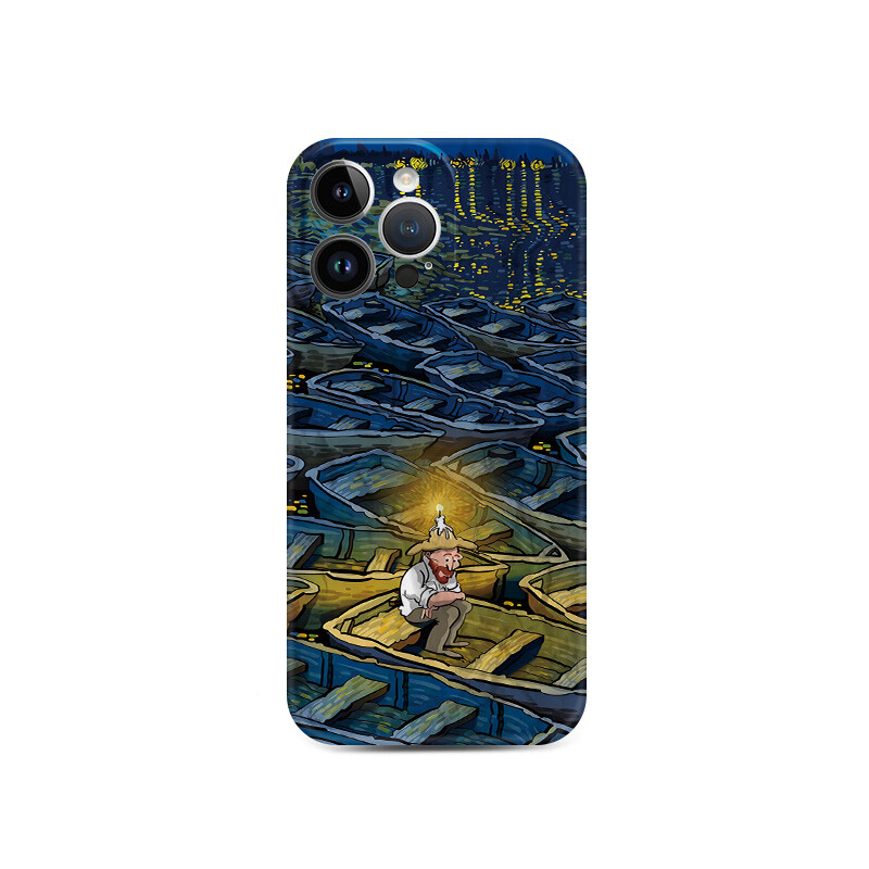 

Чехол для телефона LANGOU, Pleated frosted shell - small window Van Gogh