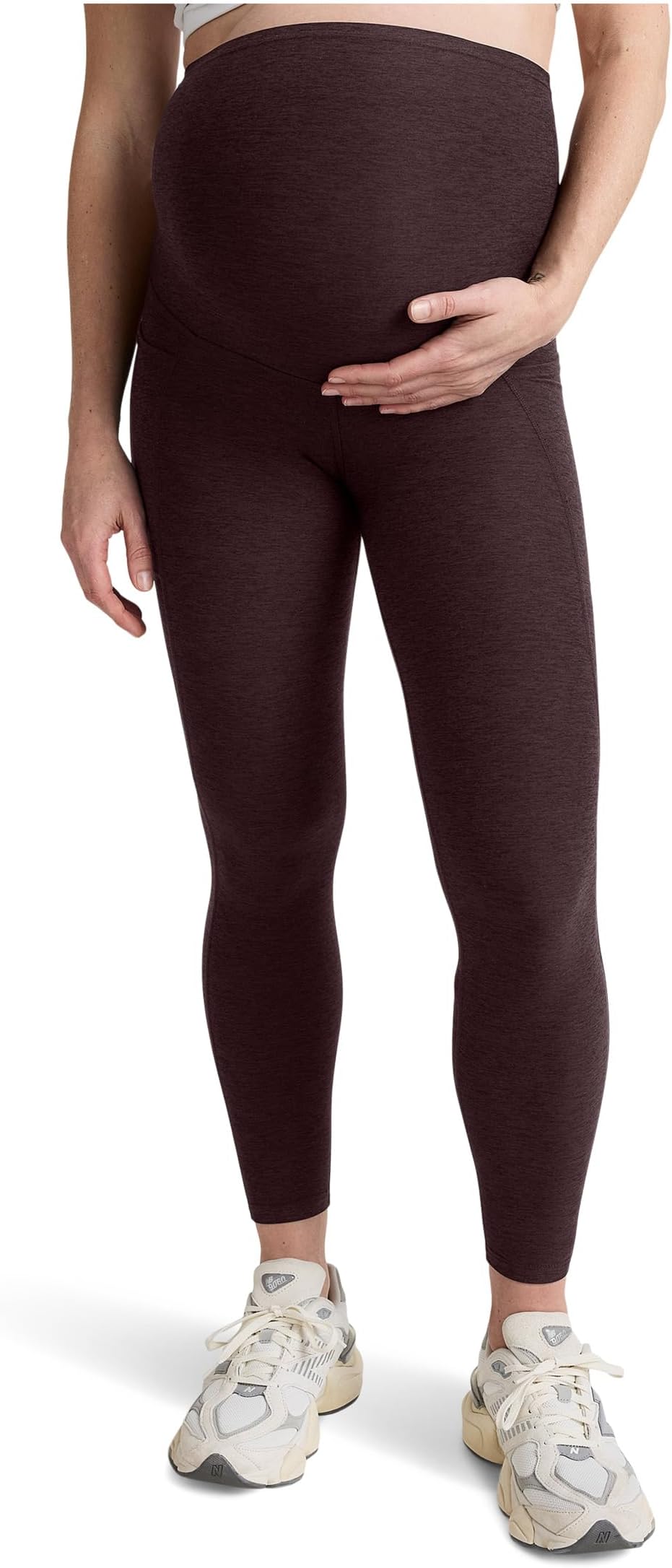 

Женские леггинсы Spacedye Love The Bump для беременных миди с карманами Beyond Yoga, Dark Chocolate Heather