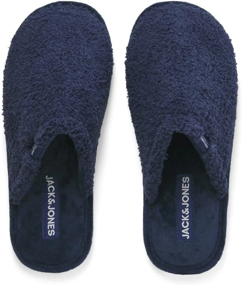 Мужские тапочки Jfwharry Fluff от Jack & Jones, темно-синий — фото 4