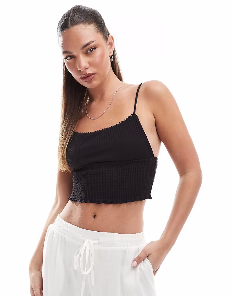 

Топ-комбинезон Cotton On Chloe черного цвета с присборенной отделкой Cotton:On