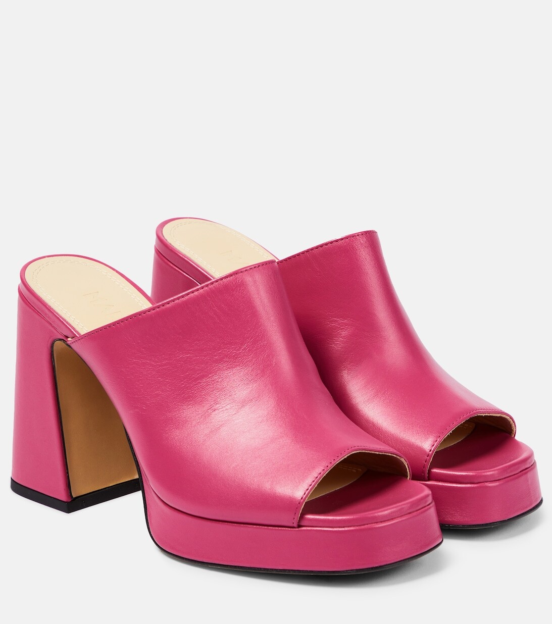 Кожаные мюли Alba 90 на платформе Souliers Martinez, розовый