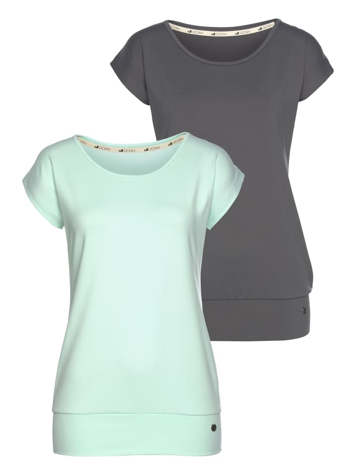 

Рубашка для йоги и отдыха в цвете мята/антрацит OCEAN SPORTSWEAR