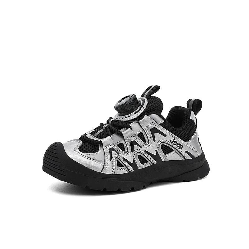 Кроссовки Casual низкие Running Collection Slip Resistant Abrasion Resistant для детей Jeep, Star Diamond Silver/Phantom Black[Thin Cotton] — фото 4