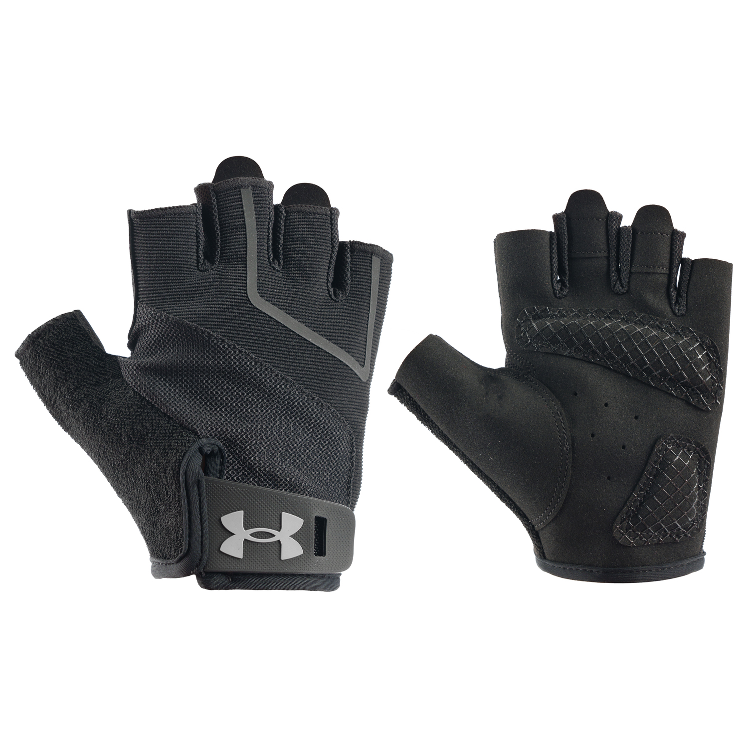 

Фитнес-перчатки защитные устойчивые к истиранию с защитой ладони нескользящие дышащие для женщин и мужчин Under Armour, черный