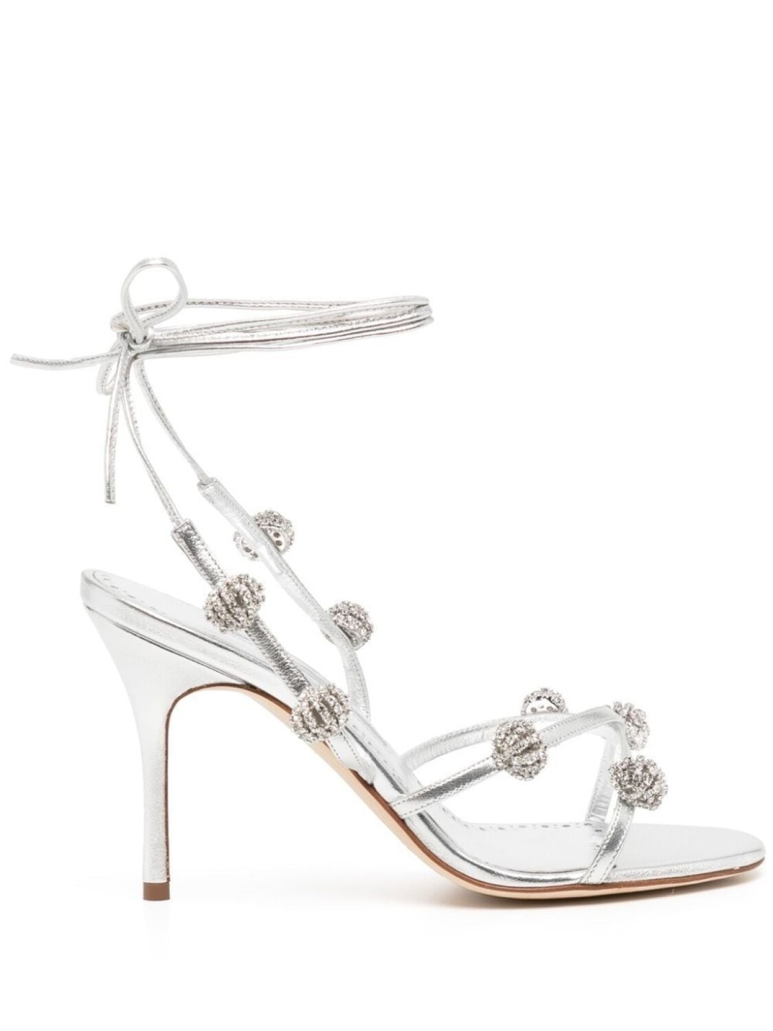 

Manolo Blahnik босоножки с кристаллами, серебристый
