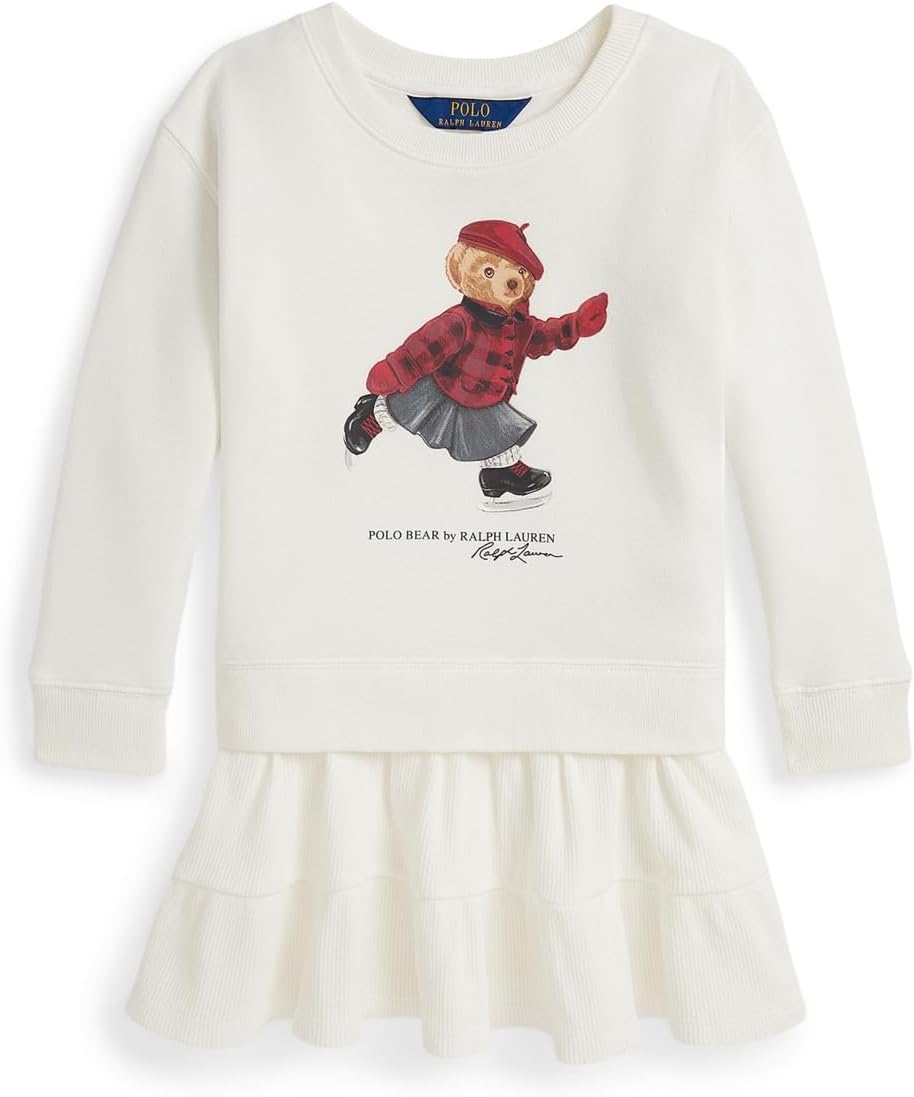 

Флисовое платье Polo Bear Polo Ralph Lauren Kids, Trophy Cream