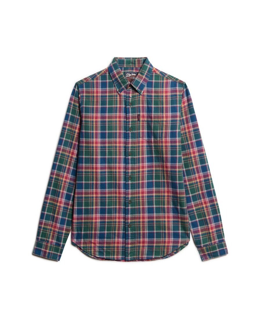 Клетчатая рубашка Superdry Regular fit Button Up Shirt, разноцветный — фото 2