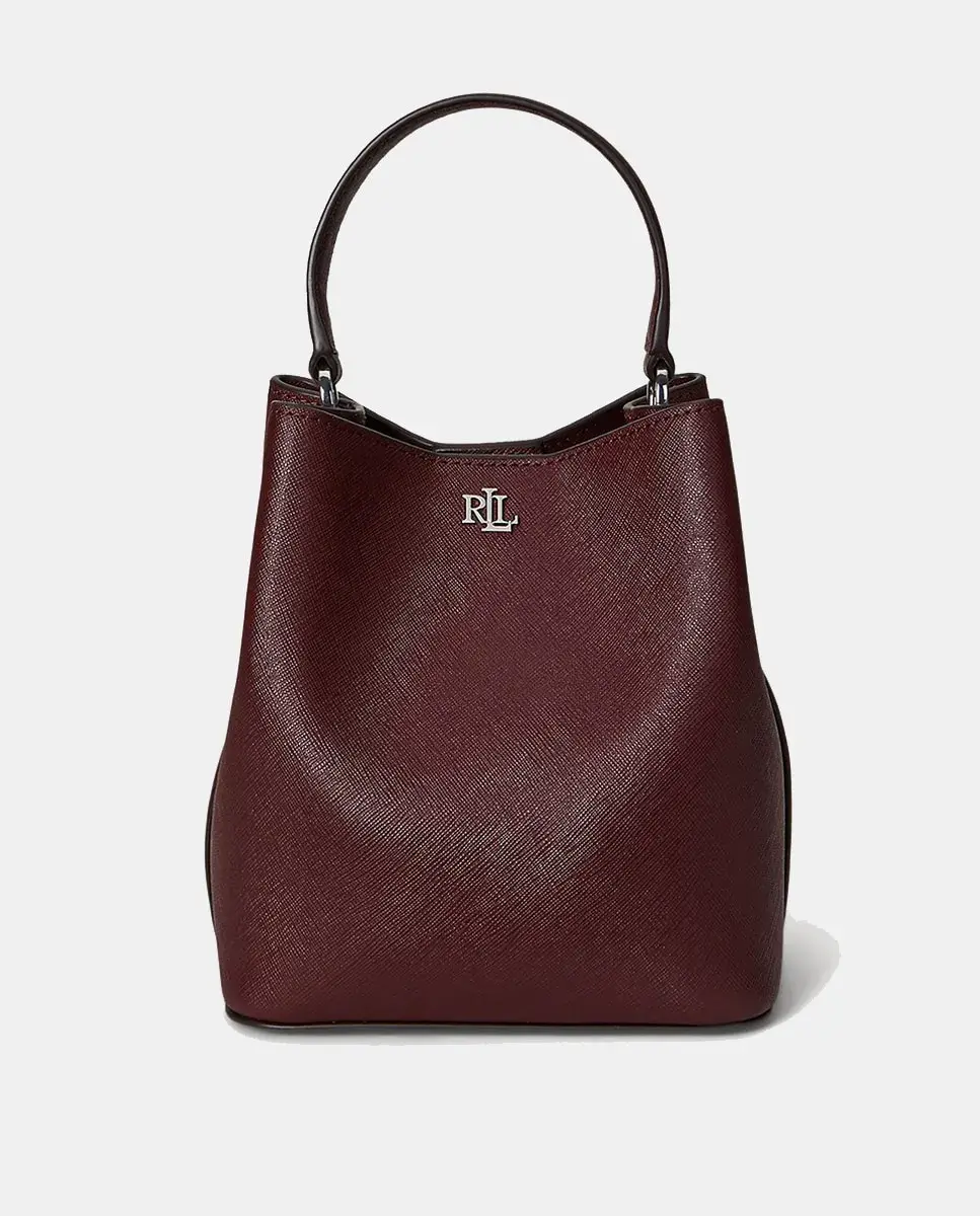 

Маленькая кожаная сумка-ведро Reese Lauren Ralph Lauren, гранатовый