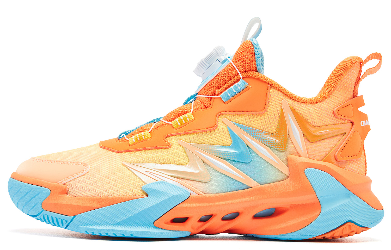 

QIAODAN Детские баскетбольные кроссовки low top Orange Blue нескользящие износостойкие