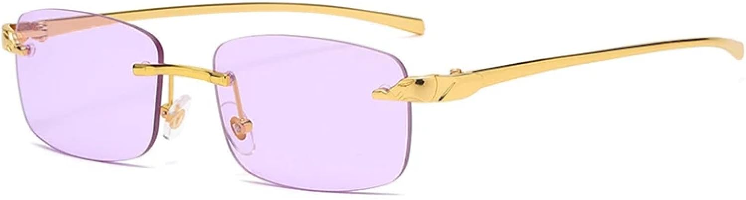 

Солнцезащитные очки с защитой от УФ-излучения UV400 | Без оправы, металлические, маленький размер | Для женщин и мужчин, для занятий спортом на открытом воздухе и вождения DSVIGF, Purple