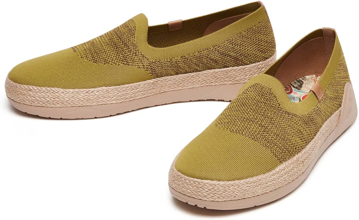 Мужские эспадрильи UIN Slip Ons- легкие прогулочные повседневные лоферы, удобные, с ручной росписью, серия Marbella, Marbellaⅱ- Kiwi Brown — фото 4