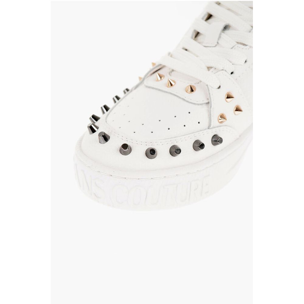 Кроссовки JEANS COUTURE из текстурированной кожи COURT 88 Low Top с Versace, White — фото 4