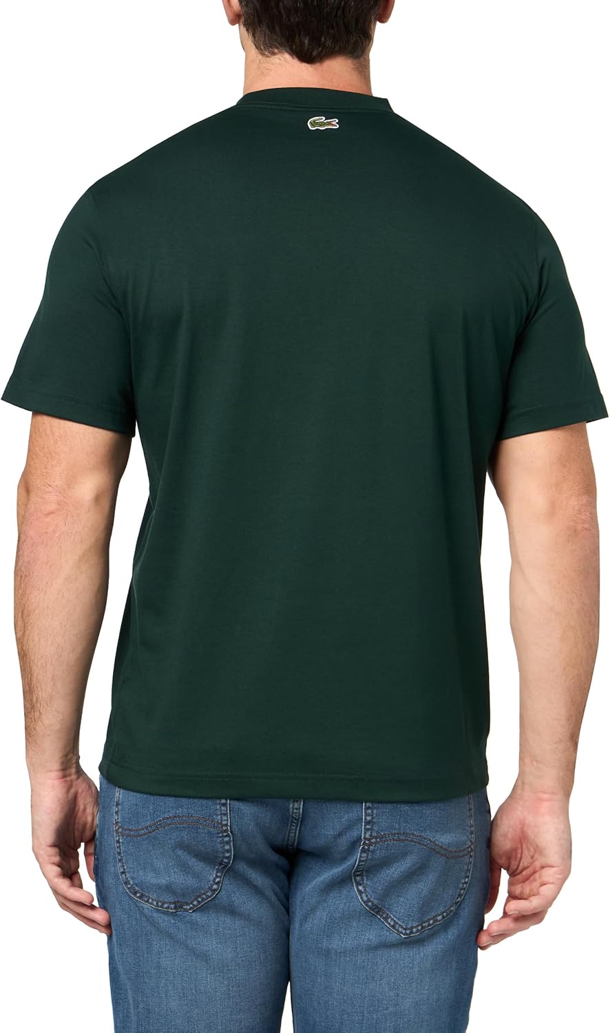 Мужская футболка Lacoste Classic Fit с круглым вырезом и коротким рукавом, фирменная, Sinople — фото 2