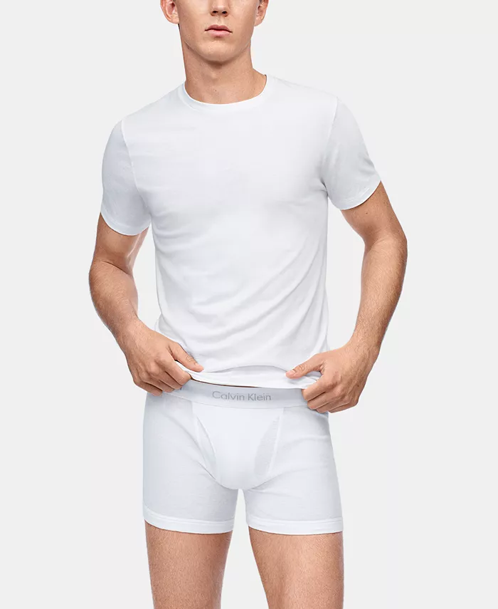 Мужские классические трусы-боксеры из хлопка, 5 штук Calvin Klein, белый — фото 3