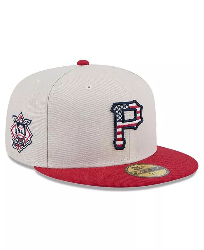 

Мужская красная шляпа Pittsburgh Pirates 4 июля 2024 г. 59FIFTY Облегающая шляпа New Era, бежевый