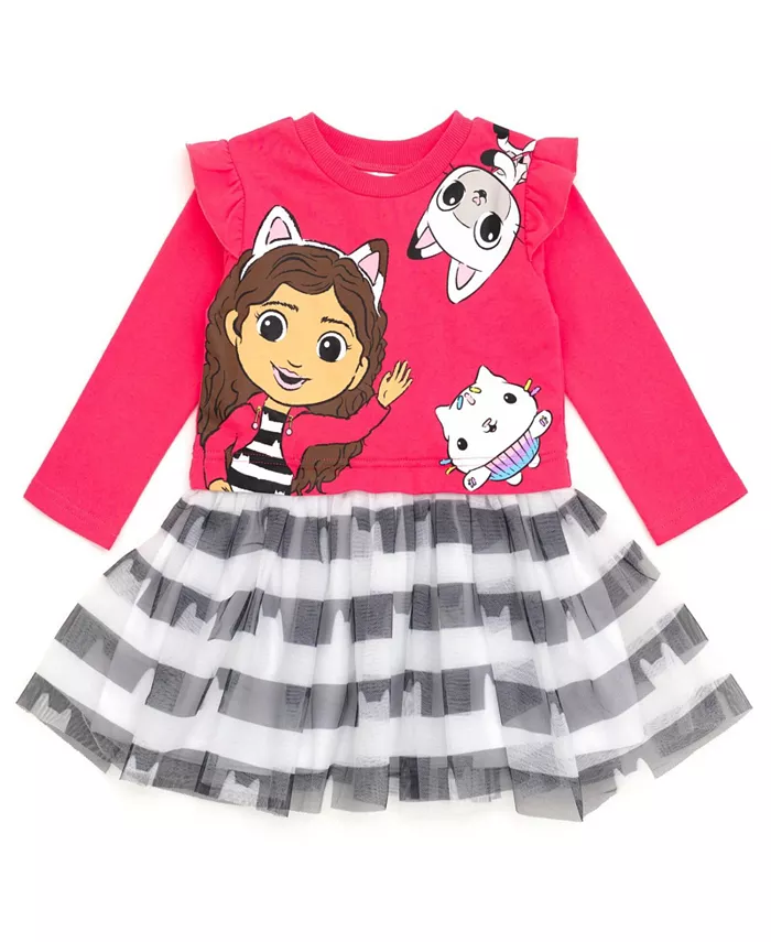 

Платье для девочек Dreamworks Pandy Paws Cakey Cat из френч-терри Gabby's Dollhouse, розовый