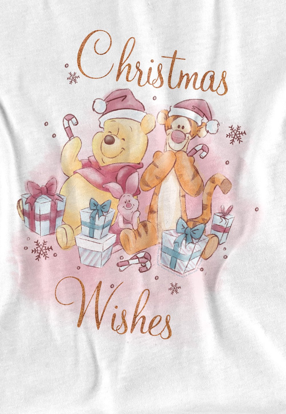 

Футболка с принтом WINNIE THE POOH CHRISTMAS WISHES WITH TIGGER PIGLET Star Wars, белый