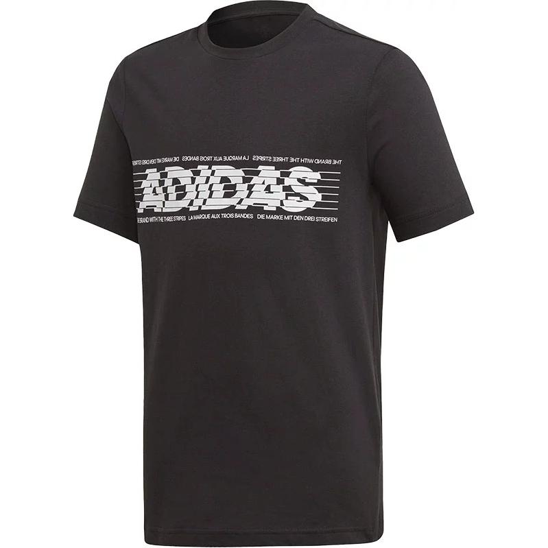 Футболка школьная Adidas, черная — фото 2