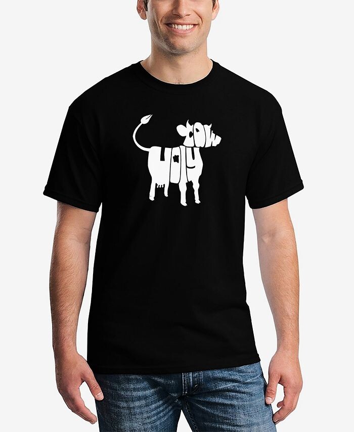 

Мужская футболка с коротким рукавом Holy Cow Word Art LA Pop Art, черный