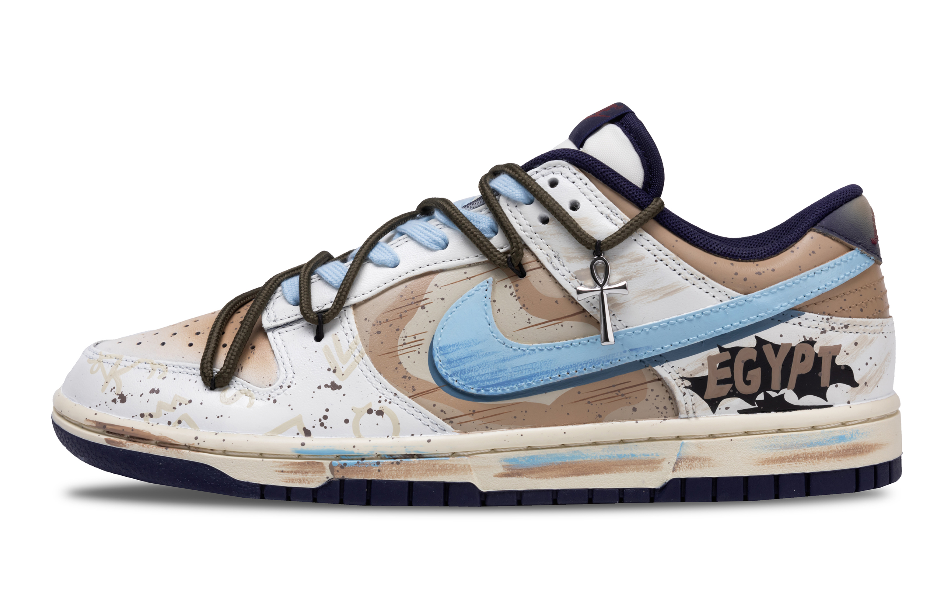 

Nike Кроссовки для скейтбординга Dunk Nile Key с противоскользящим покрытием, износостойкие, низкие, мужские, коричневые, синие, белые