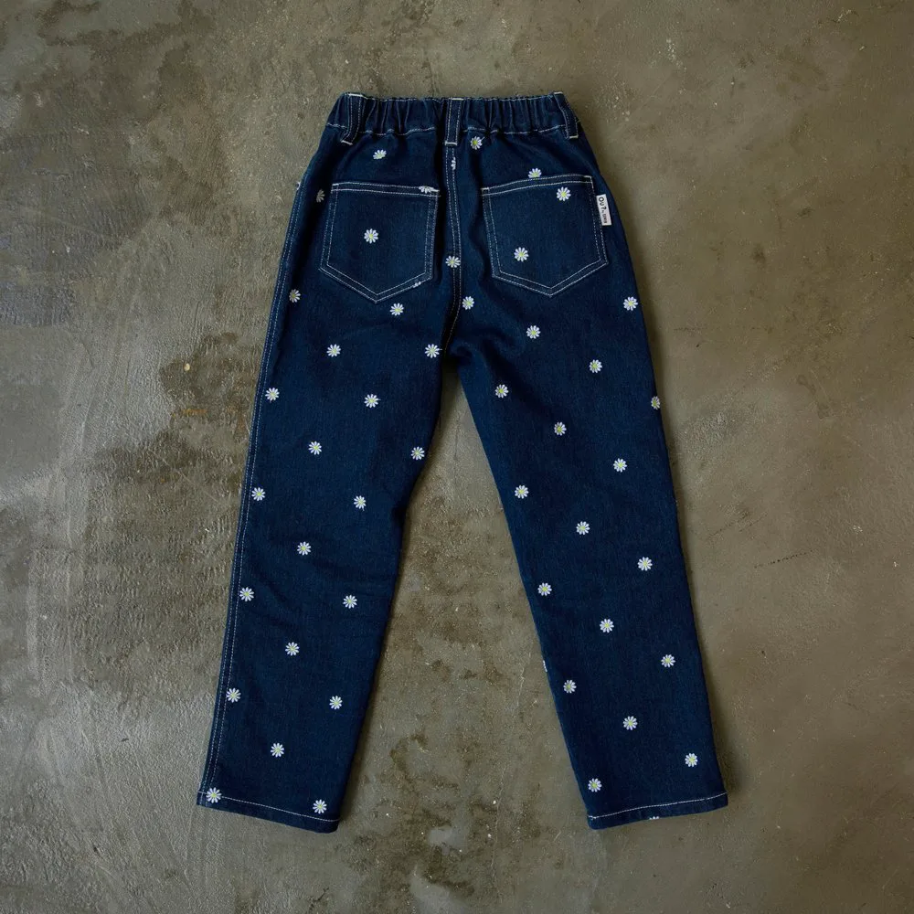 Джинсовые брюки с цветочной вышивкой Branshes, Navy blue
