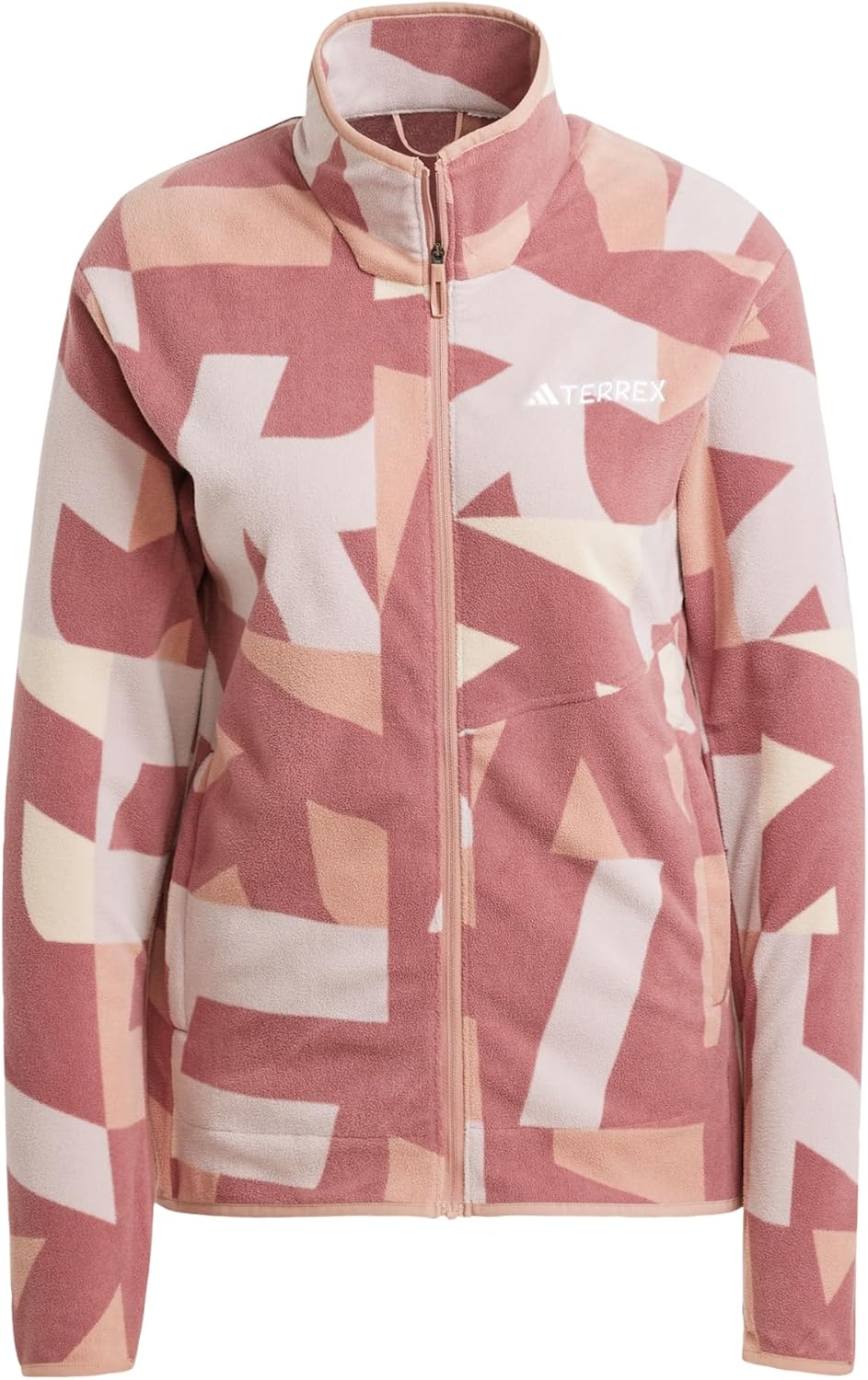 

adidas Террекс Женская Флисовая Куртка с Полной Застежкой-молнией и Принтом, Wonder Beige / Burgundy