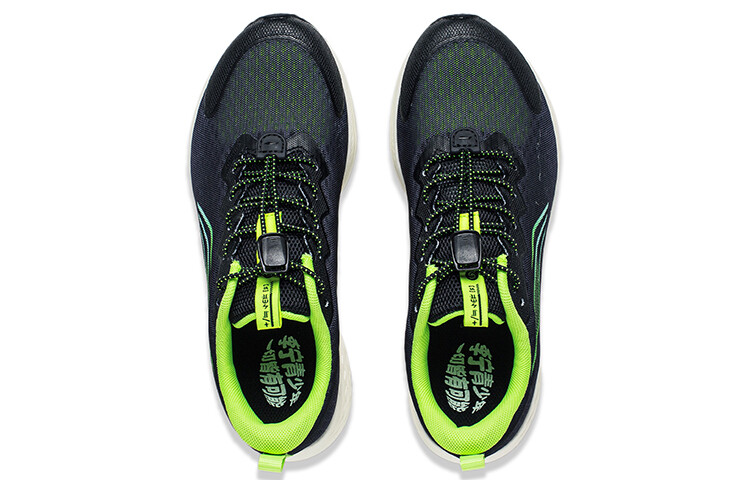 Детские кроссовки GS Low-top Black/холодный Sandalwood Black/флуоресцентный Vanilla Green Lining Young, зеленый — фото 3