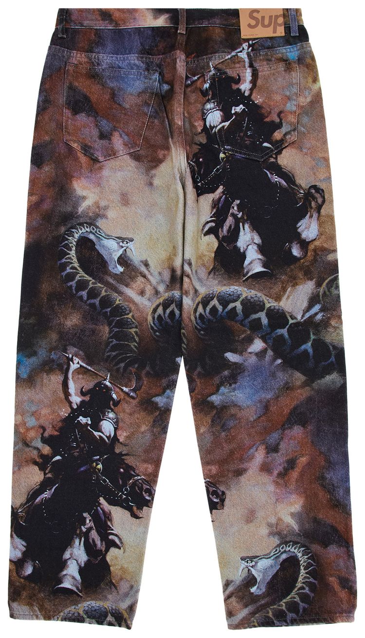 Джинсы Supreme x Frank Frazetta Loose Fit Jean 'Multicolor', разноцветный — фото 2