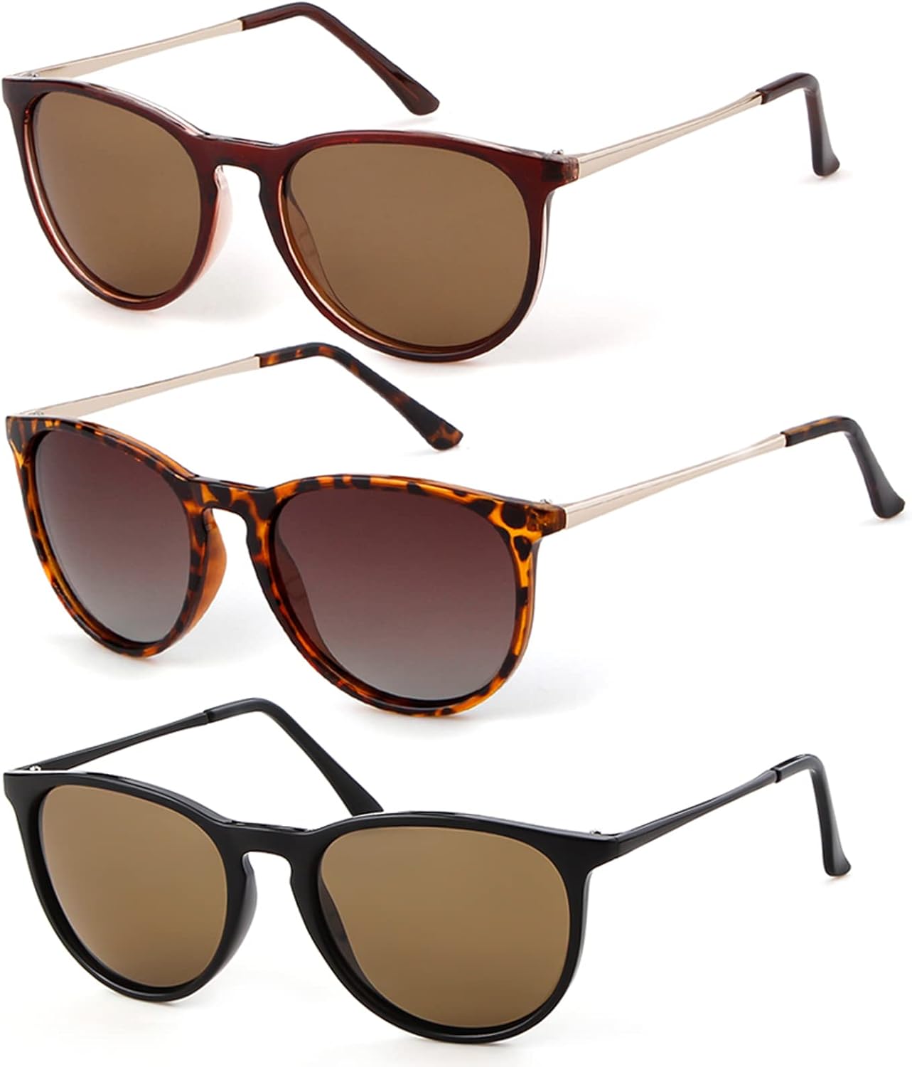 

Солнцезащитные очки для женщин и мужчин, поляризованные, винтажные, ретро, ​​круглые, квадратные, модные, в стиле Y2K, прямоугольные, с защитой от УФ-излучения DQbhzh, Brown,leopard/Brown,black/Brown