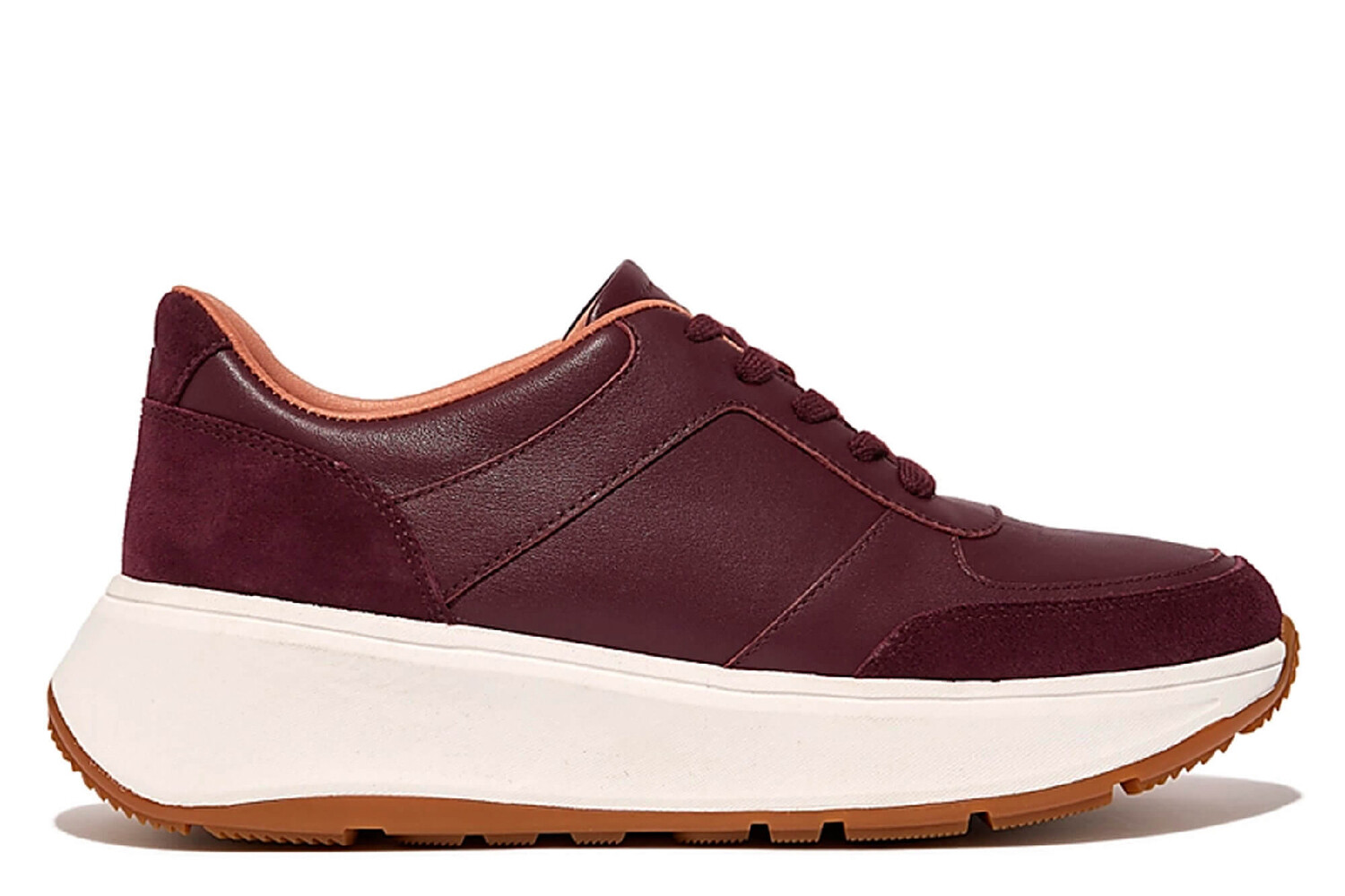 Кроссовки F-mode lth на танкетке из замша Fitflop, бордовый