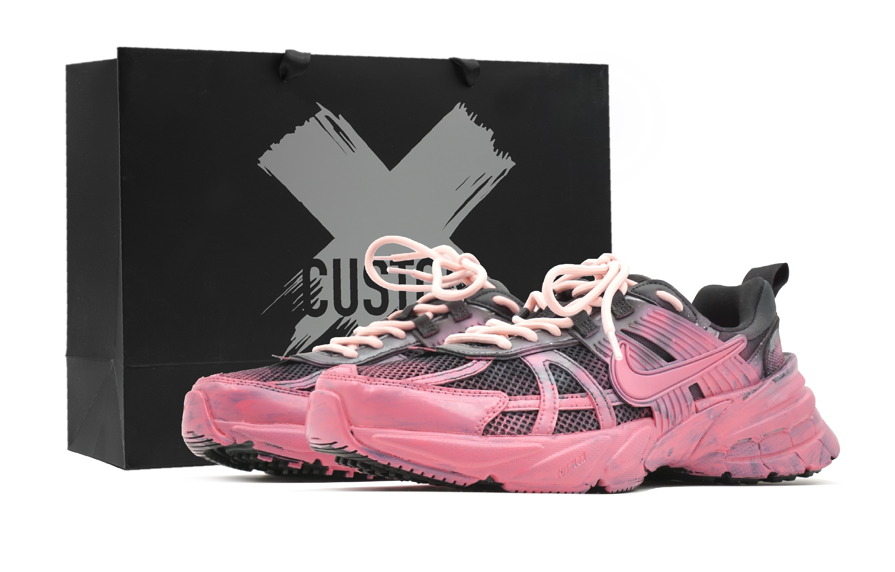 

Nike Кроссовки для бега V2K Run, износостойкие, низкие, мужские, черные