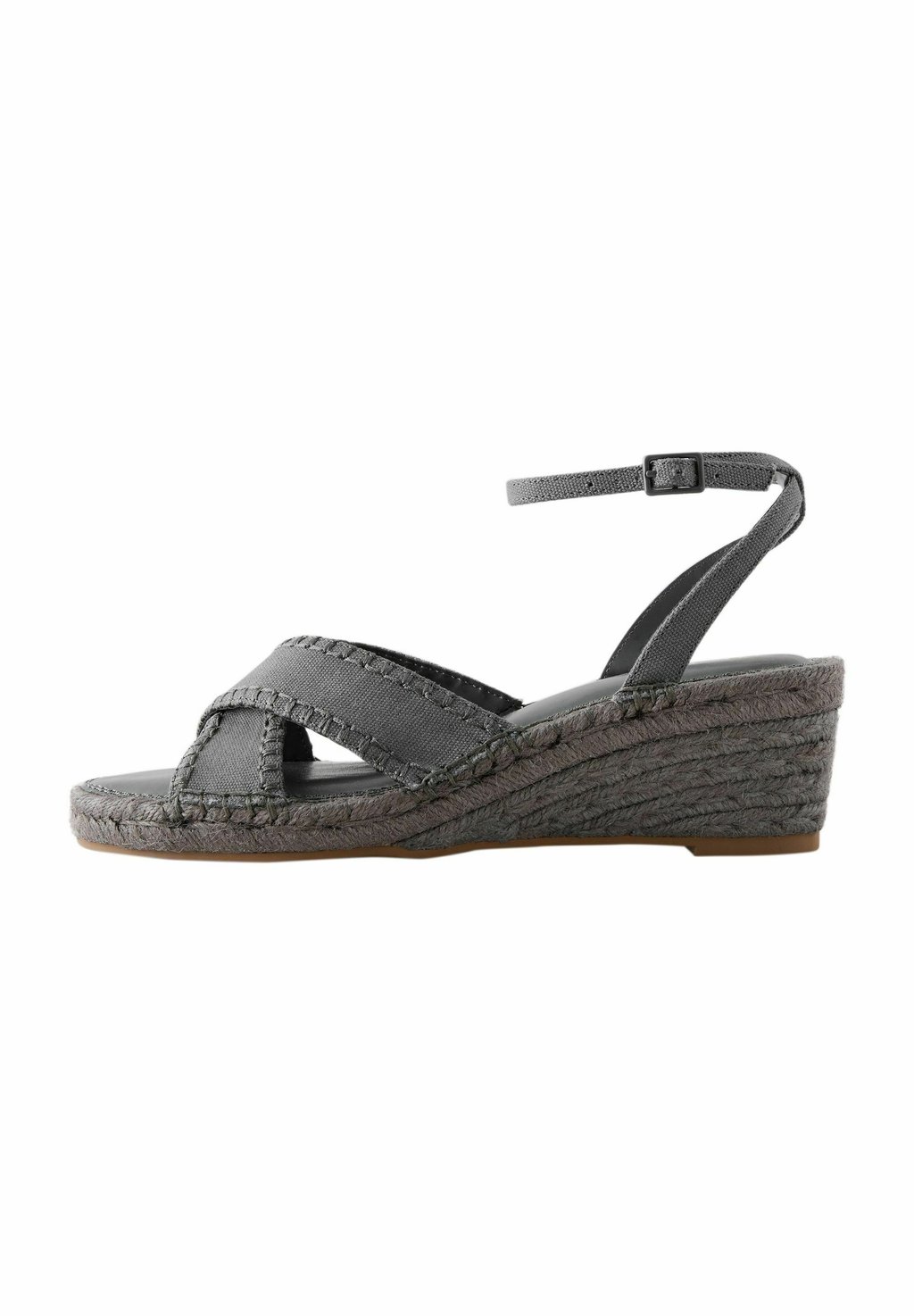 Босоножки на танкетке REGULAR FIT - FOREVER COMFORT CROSS-OVER - Espadrilles Next, серый
