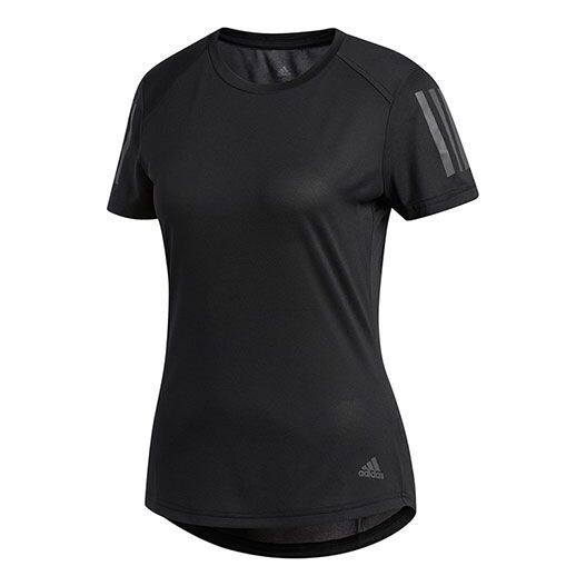 

Футболка own the run climalite running short sleeve tee black Adidas, черный